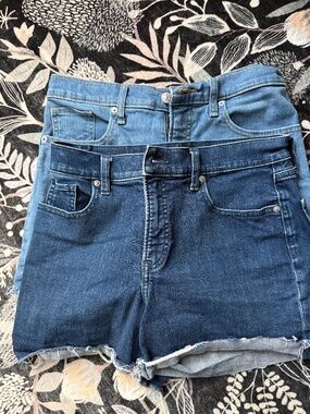 Express Jean Shorts (Set of 2) Size 4. Mid Rise Shorties. Cutoff Hem Style.